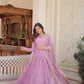 Jyoti Fashion Women's Purple Faux Georgette Embroidered Partywear Anarkali Dress with Dupatta | Swadesiicart