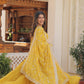 Jyoti Fashion Women's Yellow Faux Georgette Embroidered Partywear Anarkali Dress with Dupatta | Swadesiicart