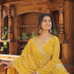 Jyoti Fashion Women's Yellow Faux Georgette Embroidered Partywear Anarkali Dress with Dupatta | Swadesiicart