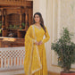 Jyoti Fashion Women's Yellow Faux Georgette Embroidered Partywear Anarkali Dress with Dupatta | Swadesiicart