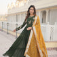 Jyoti Fashion Women's Green Faux Georgette Sequins Embroidered Partywear Anarkali Dress with Dupatta | Swadesiicart