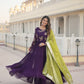 Jyoti Fashion Women's Wine Faux Georgette Sequins Embroidered Partywear Anarkali Dress with Dupatta | Swadesiicart