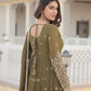 Jyoti Fashion Women's Mehendi Faux Georgette Sequins Embroidered Partywear Anarkali Dress with Dupatta | Swadesiicart