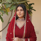 Jyoti Fashion Women's Maroon Faux Blooming Sequins Embroidered Partywear Anarkali Dress with Dupatta | Swadesiicart