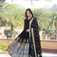 Jyoti Fashion Women's Black Faux Blooming Sequins Embroidered Partywear Anarkali Dress with Dupatta | Swadesiicart