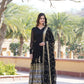 Jyoti Fashion Women's Black Faux Blooming Sequins Embroidered Partywear Anarkali Dress with Dupatta | Swadesiicart