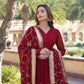 Jyoti Fashion Women's Maroon Faux Blooming Sequins Embroidered Partywear Anarkali Dress with Dupatta | Swadesiicart