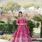 Jyoti Fashion Women's Pink Viscose Jacquard with Sequins Embroidered Anarkali Dress with Dupatta | Swadesiicart