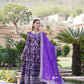 Jyoti Fashion Women's Purple Viscose Jacquard with Sequins Embroidered Anarkali Dress with Dupatta | Swadesiicart