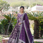 Jyoti Fashion Women's Wine Viscose Jacquard with Sequins Embroidered Anarkali Dress with Dupatta | Swadesiicart