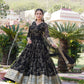 Jyoti Fashion Women's Black Faux Blooming Sequins Thread Embroidered Anarkali Dress with Dupatta | Swadesiicart