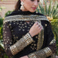 Jyoti Fashion Women's Black Faux Blooming Sequins Thread Embroidered Anarkali Dress with Dupatta | Swadesiicart