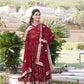 Jyoti Fashion Women's Maroon Faux Blooming Sequins Thread Embroidered Anarkali Dress with Dupatta | Swadesiicart
