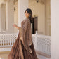 Jyoti Fashion Women's Coffee Faux Georgette Embroidered Partywear Anarkali Dress with Dupatta | Swadesiicart