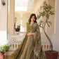 Jyoti Fashion Women's Mehendi Faux Georgette Embroidered Partywear Anarkali Dress with Dupatta | Swadesiicart