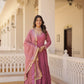 Jyoti Fashion Women's Onion Pink Faux Georgette Embroidered Partywear Anarkali Dress with Dupatta | Swadesiicart