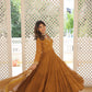 Jyoti Fashion Women's Mustard Faux Georgette Embroidered Partywear Anarkali Dress with Dupatta | Swadesiicart