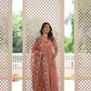 Jyoti Fashion Women's Peach Faux Georgette Sequins Zari Embroidered Anarkali Dress with Dupatta | Swadesiicart