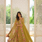 Jyoti Fashion Women's Mehendi Faux Georgette Sequins Zari Embroidered Anarkali Dress with Dupatta | Swadesiicart