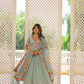 Jyoti Fashion Women's Sky Blue Faux Georgette Sequins Zari Embroidered Anarkali Dress with Dupatta | Swadesiicart