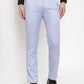 Jainish Men's Blue Tapered Fit Formal Trousers | Swadesiicart