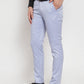 Jainish Men's Blue Tapered Fit Formal Trousers | Swadesiicart