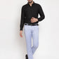 Jainish Men's Blue Tapered Fit Formal Trousers | Swadesiicart