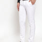 Jainish Men's White Tapered Fit Formal Trousers | Swadesiicart