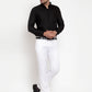 Jainish Men's White Tapered Fit Formal Trousers | Swadesiicart