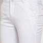 Jainish Men's White Tapered Fit Formal Trousers | Swadesiicart