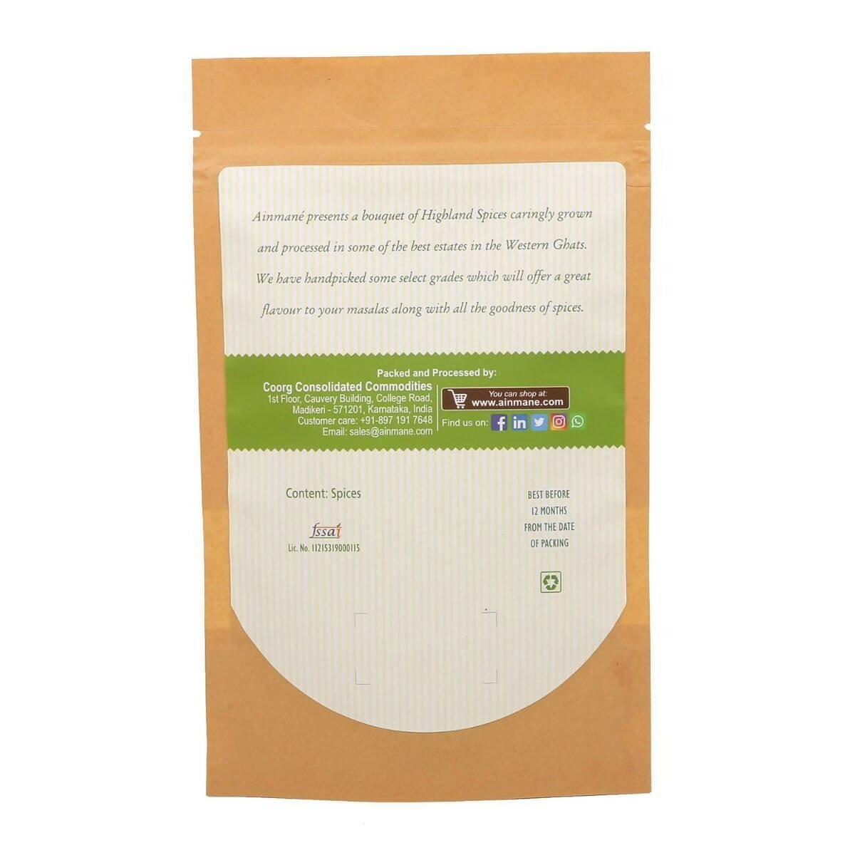 Ainmane Garbled Whole Black Pepper - Swadesiicart