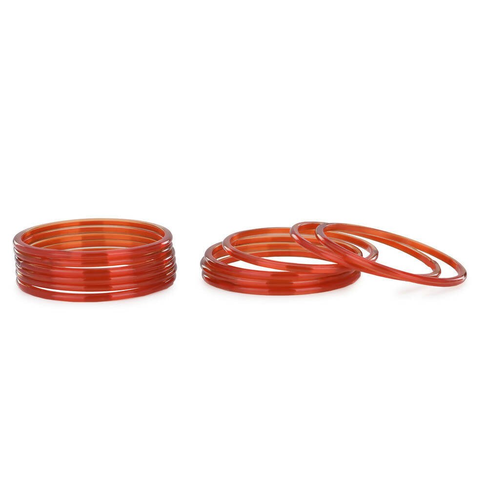 Afast Shining Red Glass Wedding, Party, Daily Use Bangle Set, Set Of 12 - Afast Enterprises