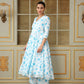 Pomcha Jaipur Blue Saadgi Blue Phool Anarkali Set | Swadesiicart