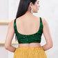 Joban Fashion Bottle-Green Gajji Silk Sleeveless Back Open Blouse - Swadesiicart