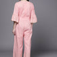 Ahalyaa Women Pink Printed Basic Jumpsuit - Swadesiicart