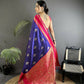 Joban Fashion Violet Banarasi Soft Silk Woven Saree | Swadesiicart