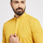 Ethnic India Yellow Men's Kurta Ethnic Motifs Cotton | Swadesiicart