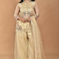 Morchari Women And Hand Embroidery Palazzo Set-Beige - Swadesiicart