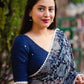 Blue Poly Georgette Ethnic Motifs Saree with Unstitched Blouse - Hiral Fashion | Swadesiicart