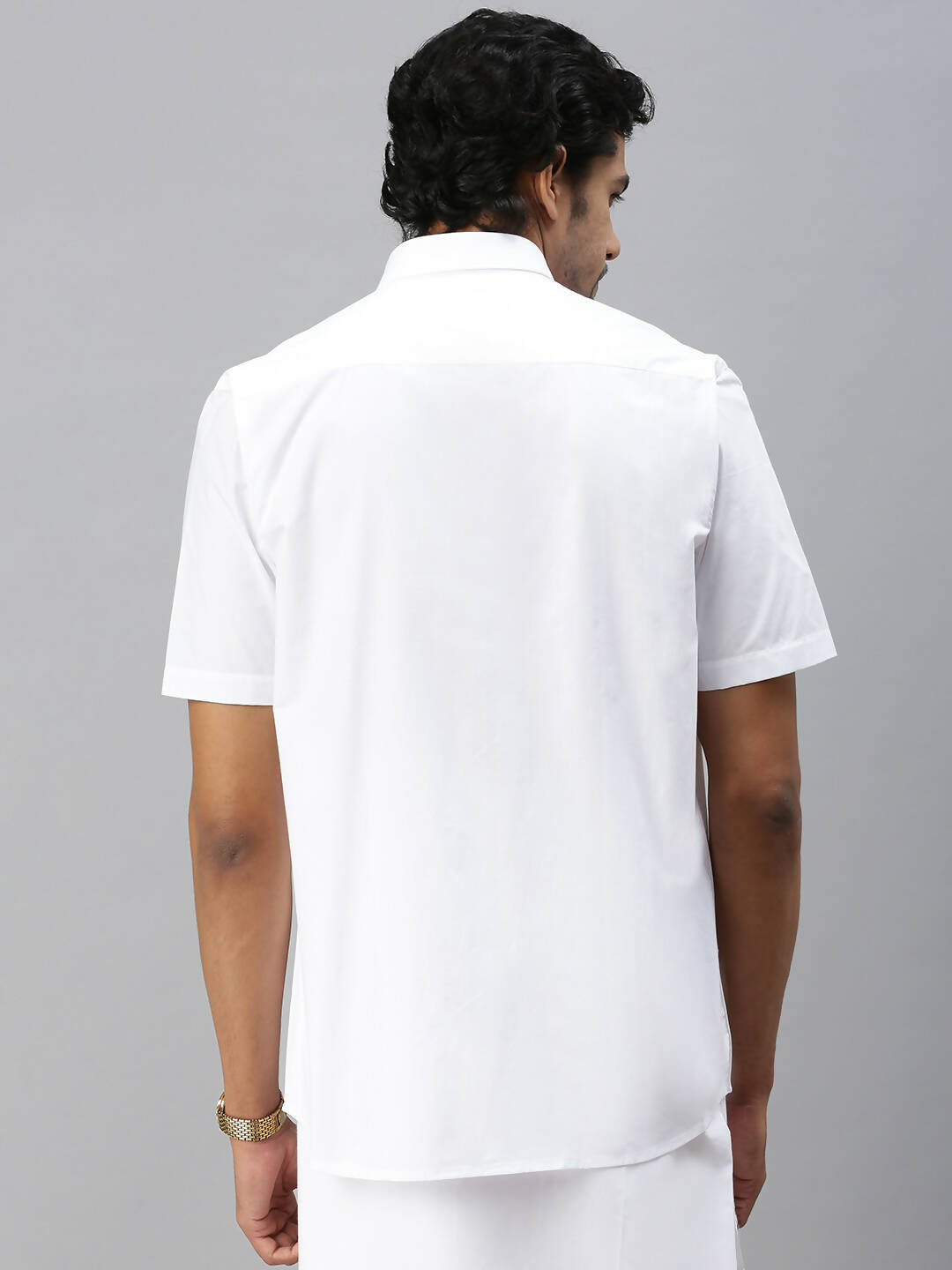 Ramraj Cotton Mens Half Sleeve Formal 100 % Cotton White Shirt | Swadesiicart