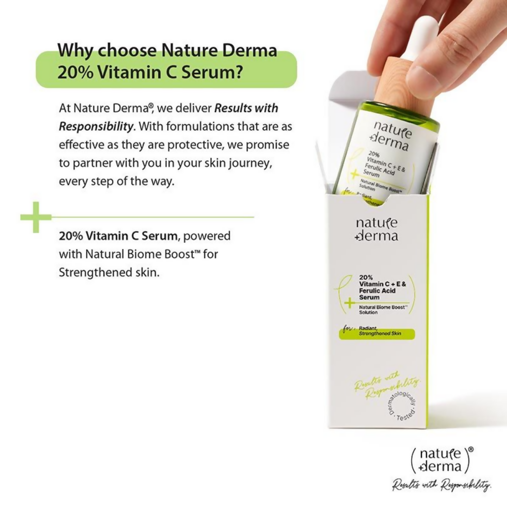 Nature Derma 20% Vitamin C + E & Ferulic Acid Serum | Swadesiicart