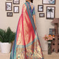 Aastha Fashion Pink Tissue Silk Weaving Saree