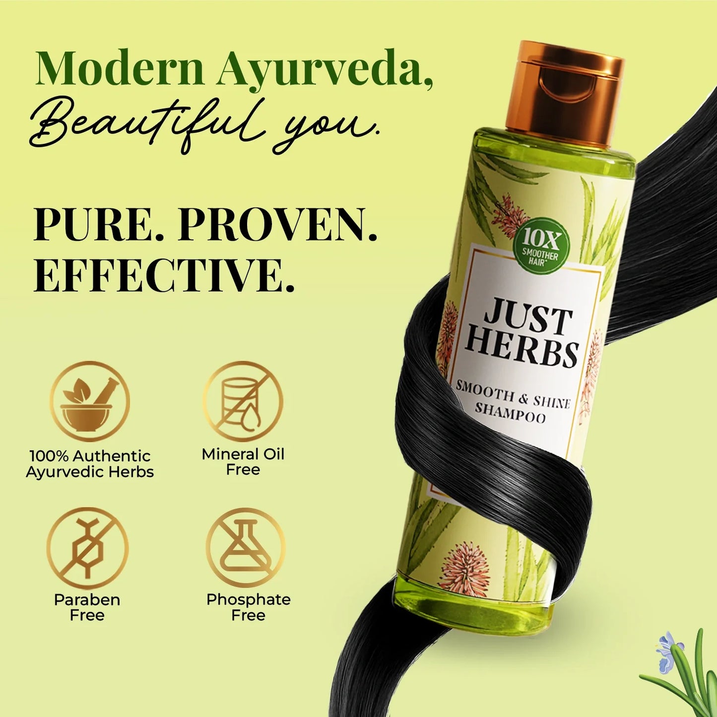Smooth & Shine Shampoo for Dry and Frizzy Hair| Aloe Vera, Almond, Rice Protein & 12 Herbs (Copy)