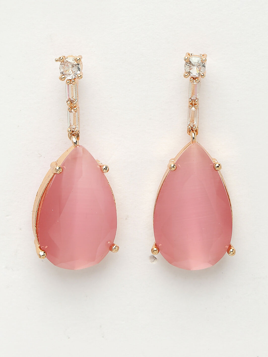 NVR Women's Rose Gold Artificial Stones Studded Handcrafted Jewellery Set - Swadesiicart