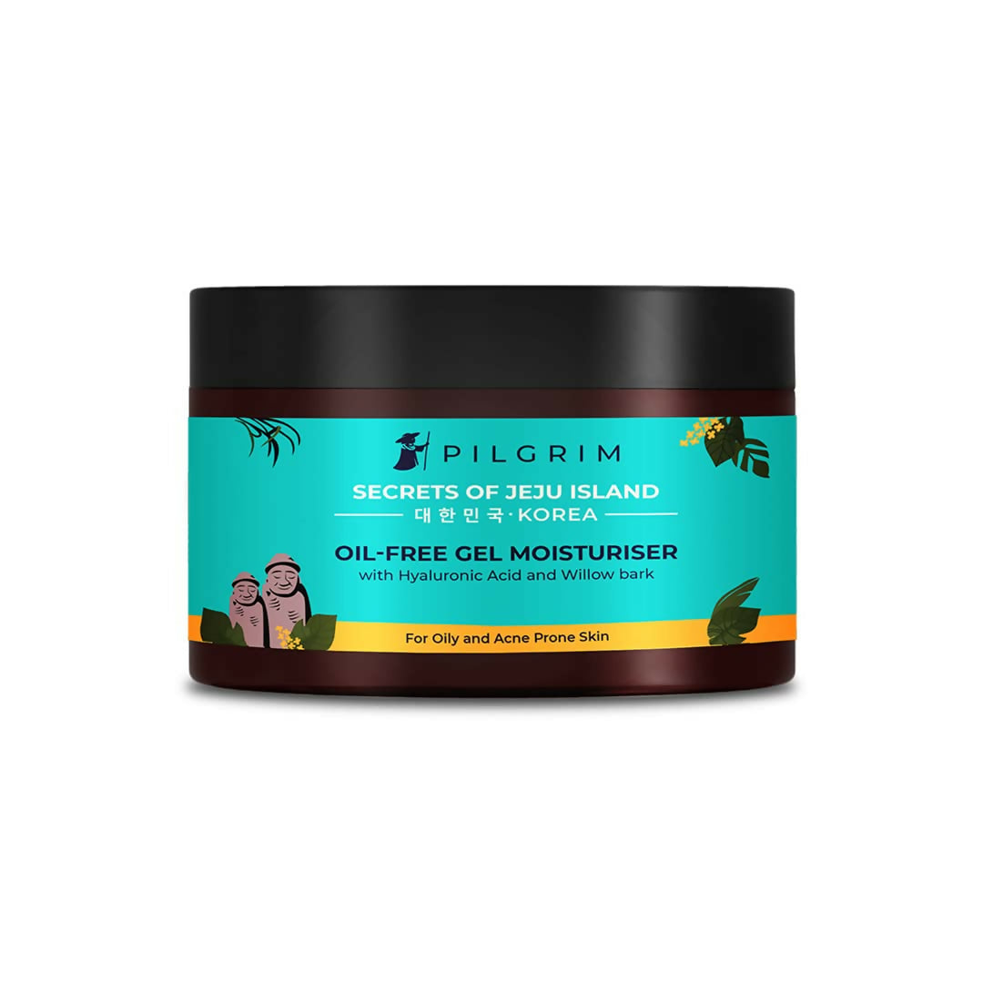 Pilgrim Korean Oil Free Gel Moisturizer with Hyaluronic Acid & Willow Bark Extracts, For Oily & Acne-Prone Skin - Korean Skin Care - Pilgrim