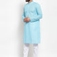 Jompers Men Sky Blue Chikan Kurta Only | Swadesiicart