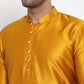 Jompers Men's Yellow Jacquard Kurta Payjama Sets | Swadesiicart