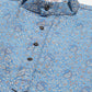 Jompers Men's Blue Printed Jacquard Kurta Payjama Sets | Swadesiicart