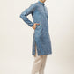 Jompers Men's Blue Printed Jacquard Kurta Payjama Sets | Swadesiicart