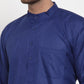 Jompers Men Royal-Blue & White Solid Kurta Only | Swadesiicart